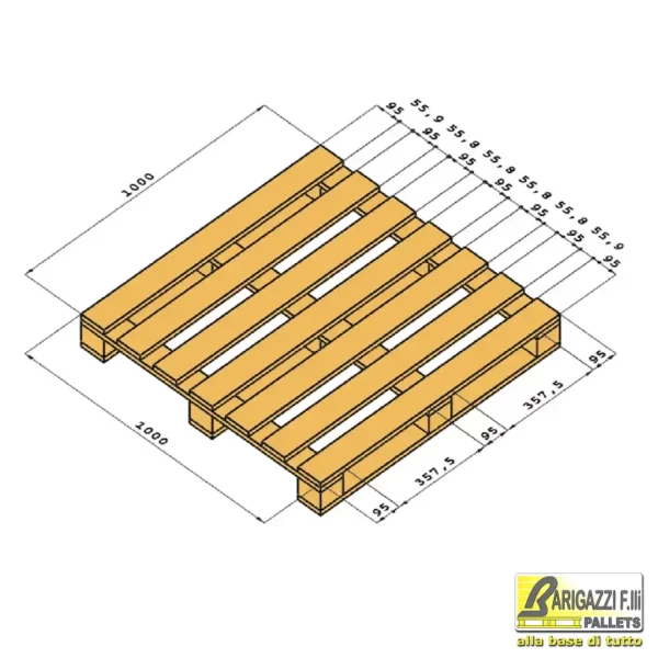 Pallet 1000x1000 4 way - Barigazzi Pallets